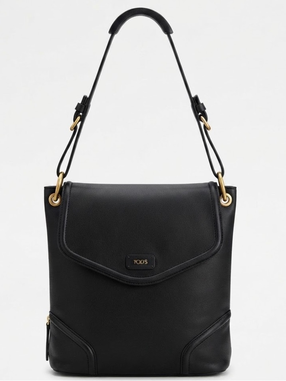 THE TREND Black Leather Shoulder Bag